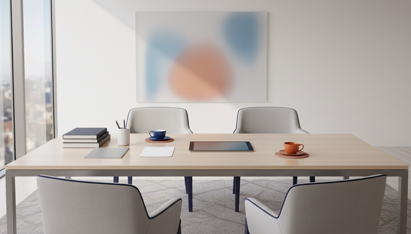 Tavolo professionale con due tazze di caffè durante una consulenza sull' outsourcing vendite.
