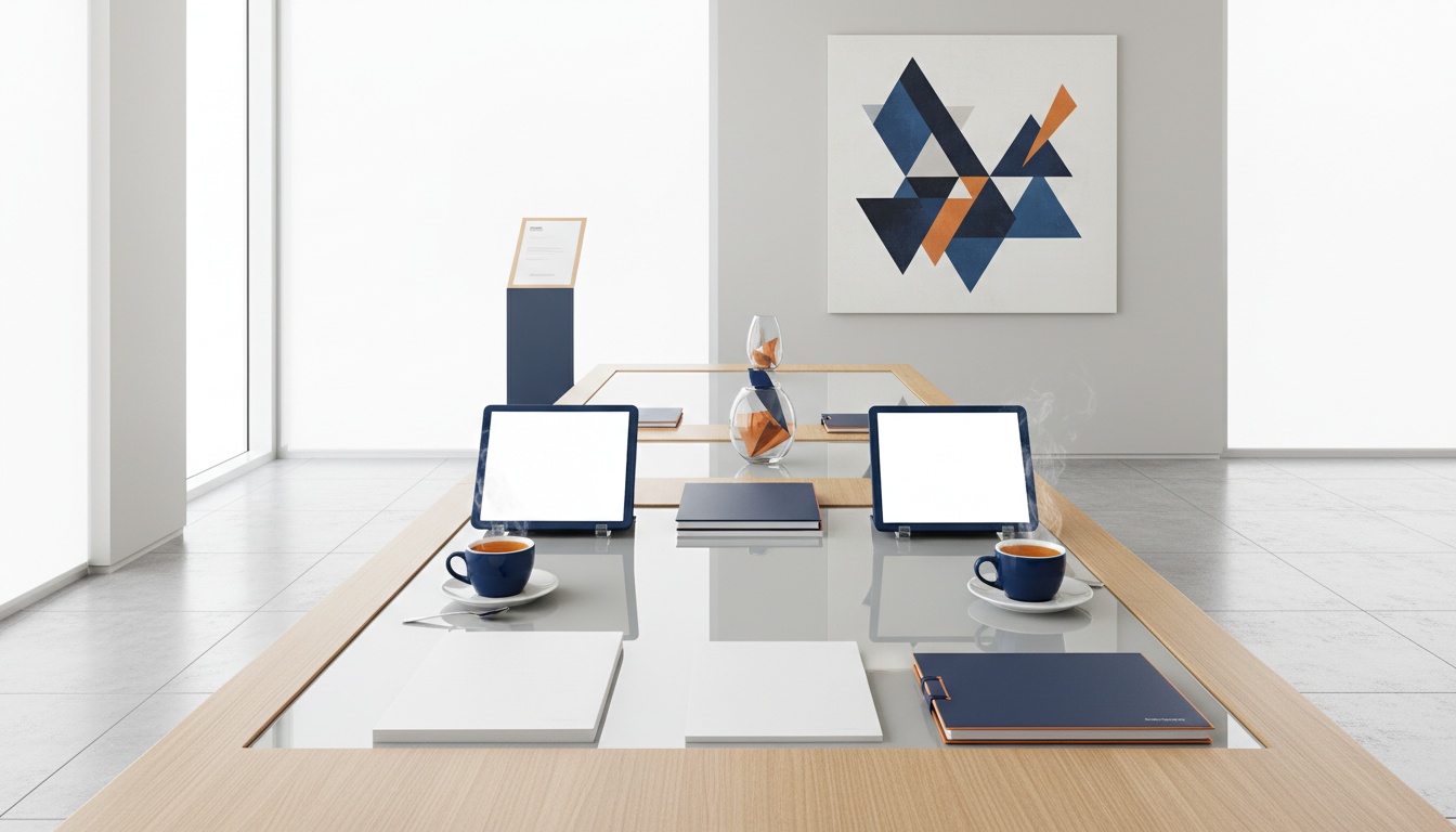 Tavolo consulenza con due tazze di caffè, vendite tramite partner esterno