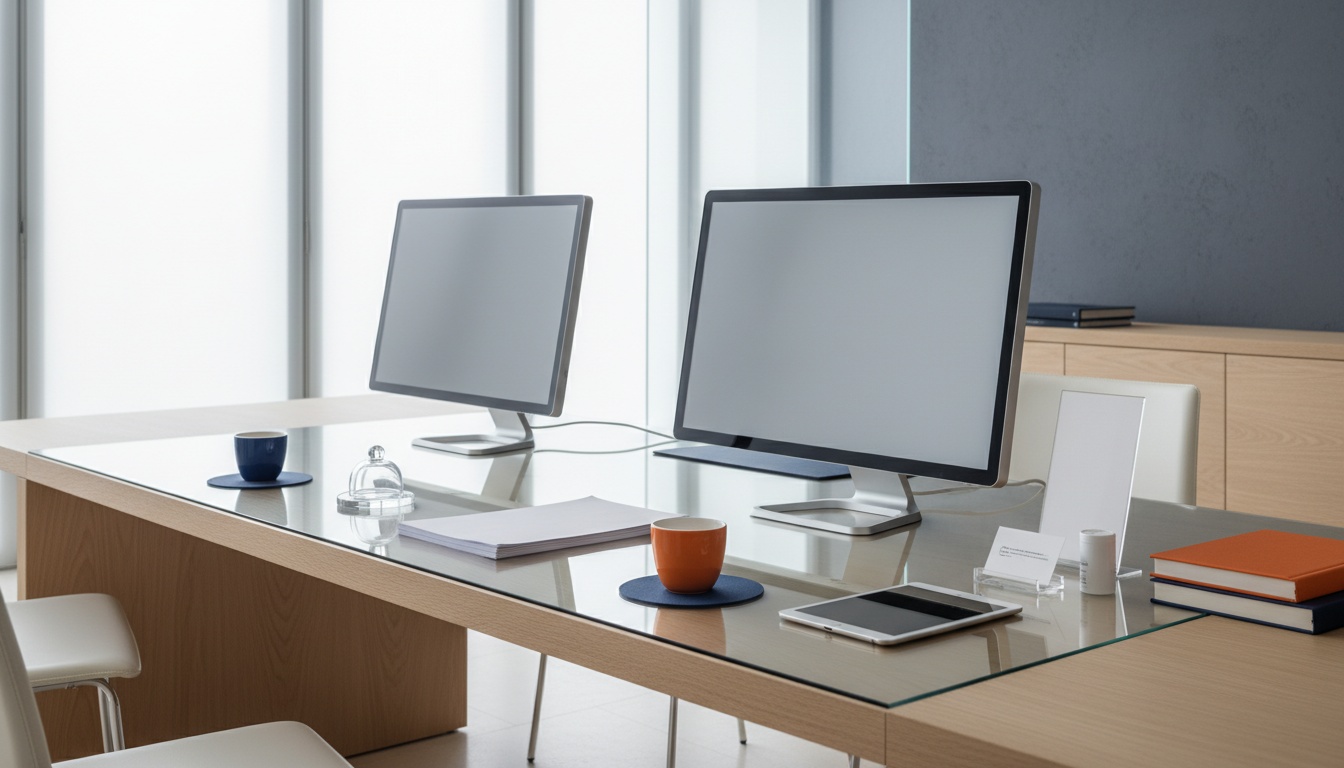 Tavolo di consulenza professionale con due tazze di caffè