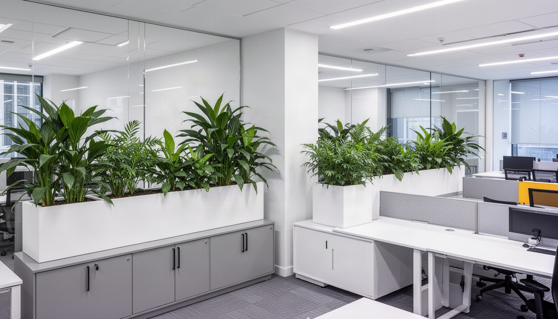 Office corner with plants; checklist for choosing automated SEO tools for small businesses.