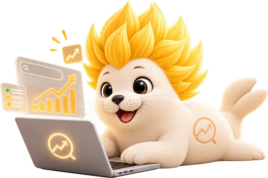 The SEOpersayan mascot writing at a laptop
